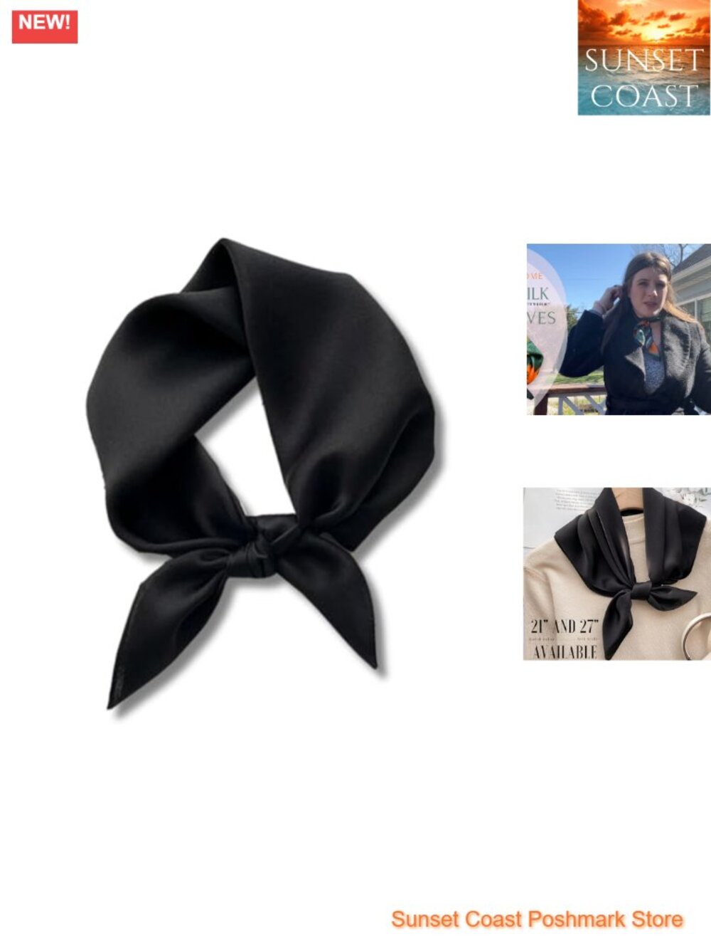 100% Mulberry Silk Neck Scarf Bandana Small Square Neckerchief